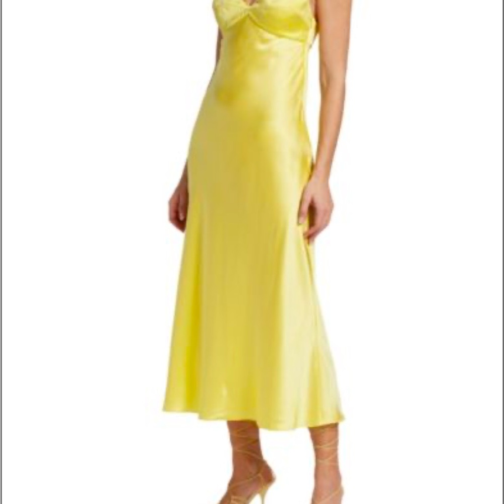 NEW Dannijo Pale Yellow Silk Limelight Strappy Cocktail Summer Dress NWT 4 S